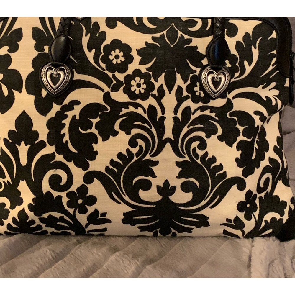 Brighton Black and Cream Paisley Satchel